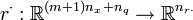 r^\cdot: \mathbb{R}^{(m+1) n_x + n_q} \rightarrow \mathbb{R}^{n_{r\cdot}}
