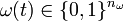 \omega(t) \in \{0,1\}^{n_{\omega}}