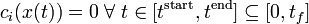 c_i(x(t)) = 0 \; \forall \; t \in [t^\text{start}, t^\text{end}] \subseteq [0, t_f]