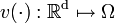 v(\cdot): \R^\mathrm{d} \mapsto \Omega
